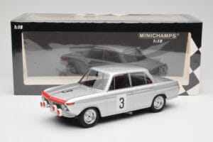 BMW 1800 TiSA #3 D. Glemser / J. Ickx 24 Hours of Spa 1965 Minichamps 1:18 155652903 Diecast - image 6 of 6
