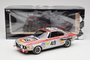 BMW 2800 CS E9 #49 Team Schnitzer G. Herzog / H. Heyer 24 Hours of Spa 1972 Minichamps 1:18 155722749 Diecast - image 6 of 6