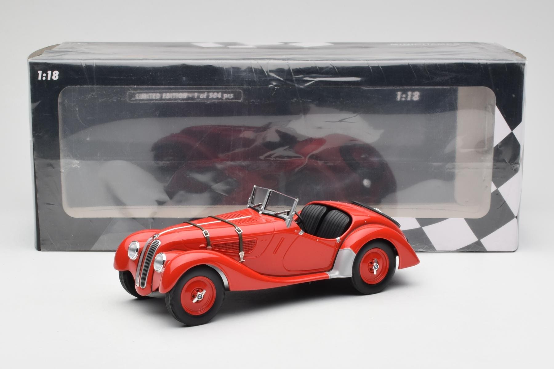 Minichamps BMW 328 1936 1:18 Red Diecast Roadster