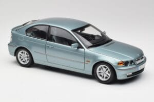 BMW 325Ti E46 Compact Light Blue Metallic Kyosho 1:18 80430024439 Diecast - image 6 of 8