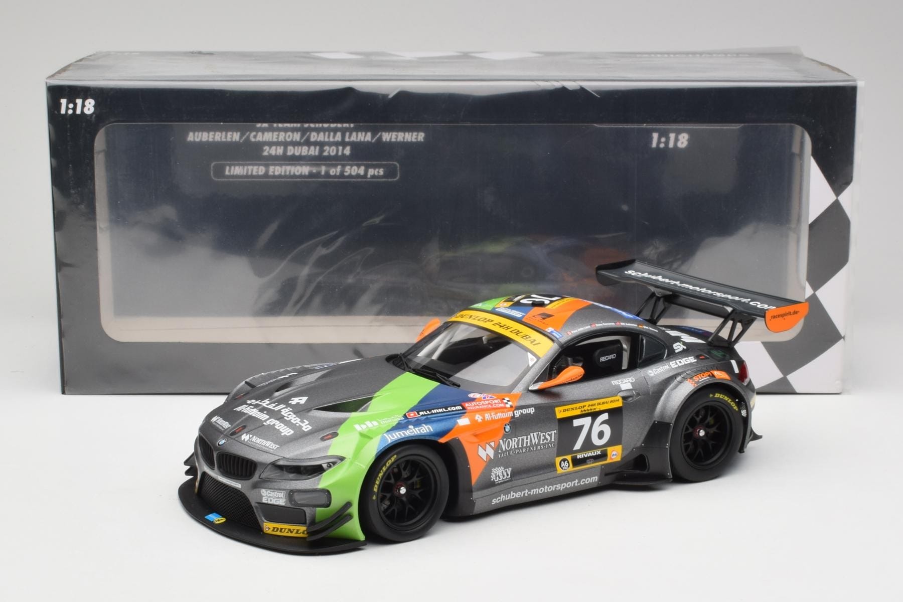 Minichamps BMW Z4 E89 GT3 1:18 Dubai 24 Hours 2014