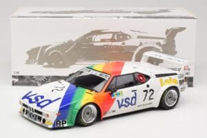 BMW M1 #72 BMW France Zol Auto B. Rousselot / J. Servanin 24 Hours of Le Mans 1981 Minichamps 1:18 180812972 Diecast - image 2 of 8