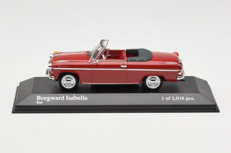 Borgward Isabella Cabriolet Red Minichamps 1:43 Borgward Isabella Cabriolet Red Minichamps 1:43 400096060 Diecast