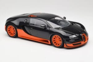 Bugatti Veyron Super Sport World Record Edition Carbon & Orange Minichamps 1:18 100110840 Diecast - image 6 of 8