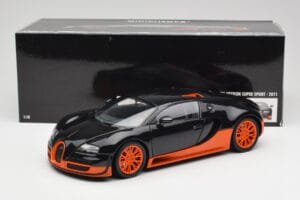 Bugatti Veyron Super Sport World Record Edition Carbon & Orange Minichamps 1:18 100110840 Diecast - image 8 of 8