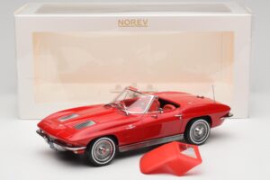 Chevrolet Corvette C2 Sting Ray Cabriolet Riverside Red Norev 1:18 189056 Diecast - image 6 of 6