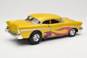 Chevrolet Custom Yellow with Flame Hot Wheels 1:18 21356 Diecast - image 3 of 8