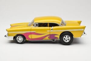 Chevrolet Custom Yellow with Flame Hot Wheels 1:18 21356 Diecast - image 4 of 8