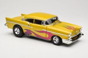 Chevrolet Custom Yellow with Flame Hot Wheels 1:18 21356 Diecast - image 6 of 8