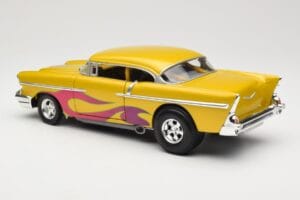Chevrolet Custom Yellow with Flame Hot Wheels 1:18 21356 Diecast - image 7 of 8