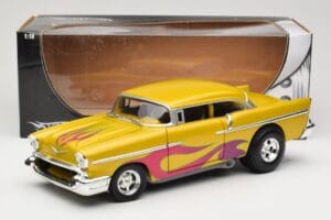 Chevrolet Custom Yellow with Flame Hot Wheels 1:18 21356 Diecast - image 8 of 8