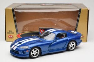 Dodge Viper GTS SR II Blue with White Stripes Bburago 1:18 3330 Diecast - image 8 of 8