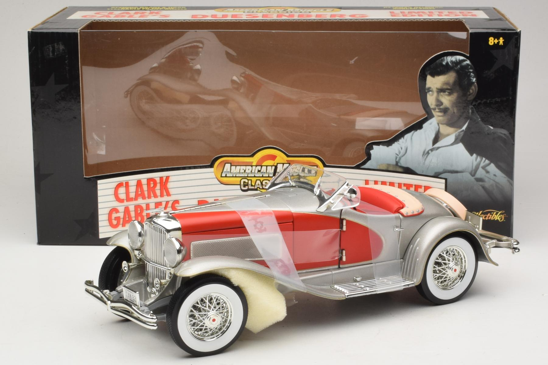 ERTL Duesenberg SJ Clark Gable Silver Red 1:18