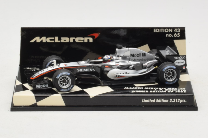 McLaren MP4-20 Mercedes #10 J.P. Montoya British GP Winner F1 2005 Minichamps 1:43 McLaren MP4-20 Mercedes #10 J.P. Montoya British GP Winner F1 2005 Minichamps 1:43 530054320 Diecast