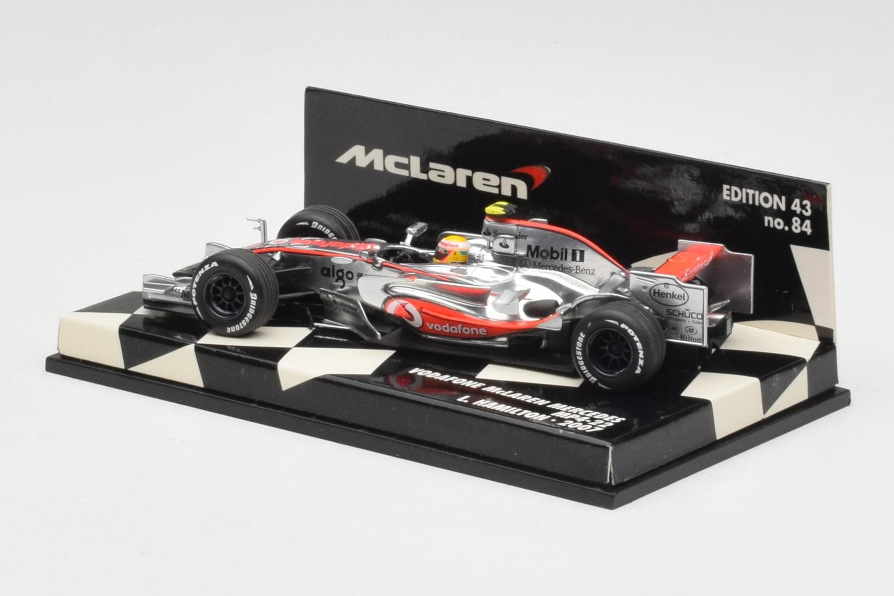 McLaren Mercedes MP4-22 #2 L. Hamilton Race Car 2007 Minichamps 1:43