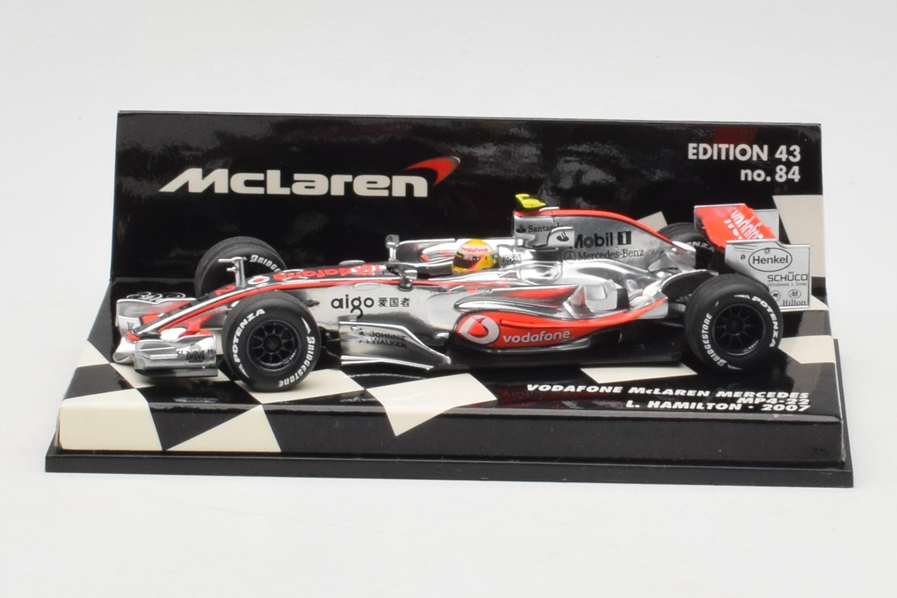 2007 McLaren Mercedes ミニカー McLaren Mercedes MP4-22 #2 L. Hamilton Race Car 2007 Minichamps 1:43