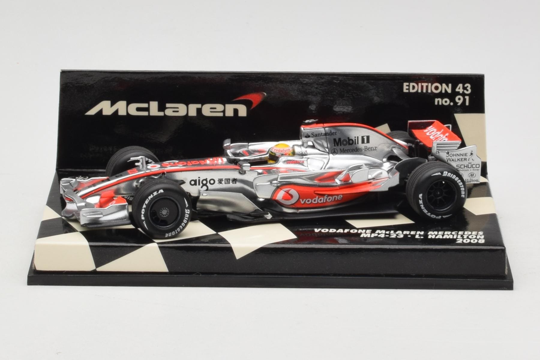 McLaren Mercedes MP4-23 #22 L. Hamilton Race Car 2008 Minichamps 1:43