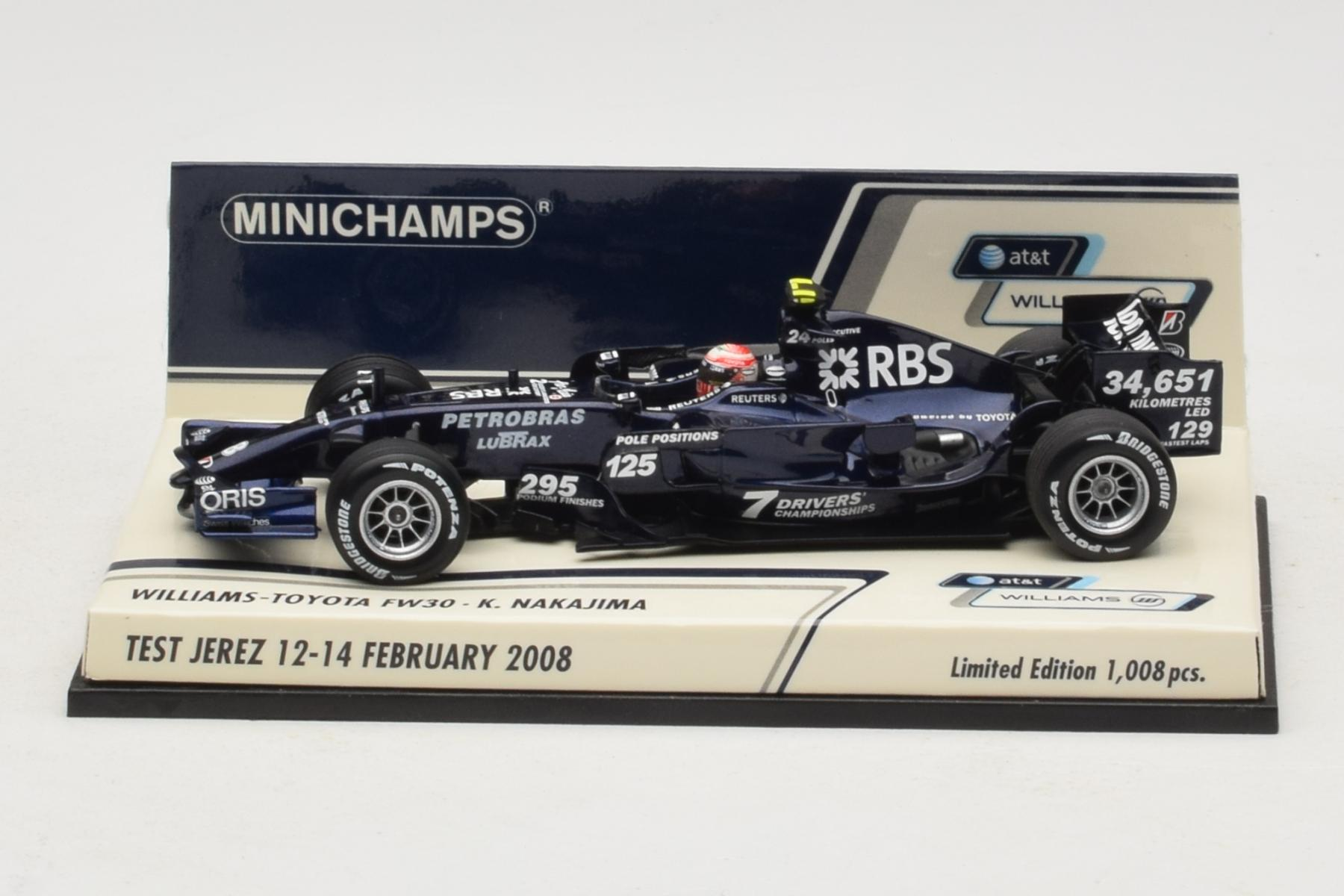Minichamps Williams FW30 1:43 K. Nakajima Test 2008