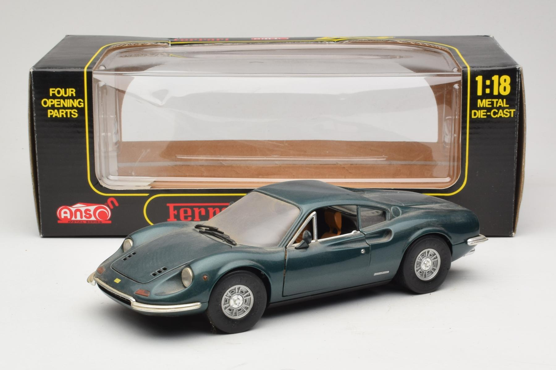 Anson Ferrari 246 GT Dino 1:18 Green Classic Diecast