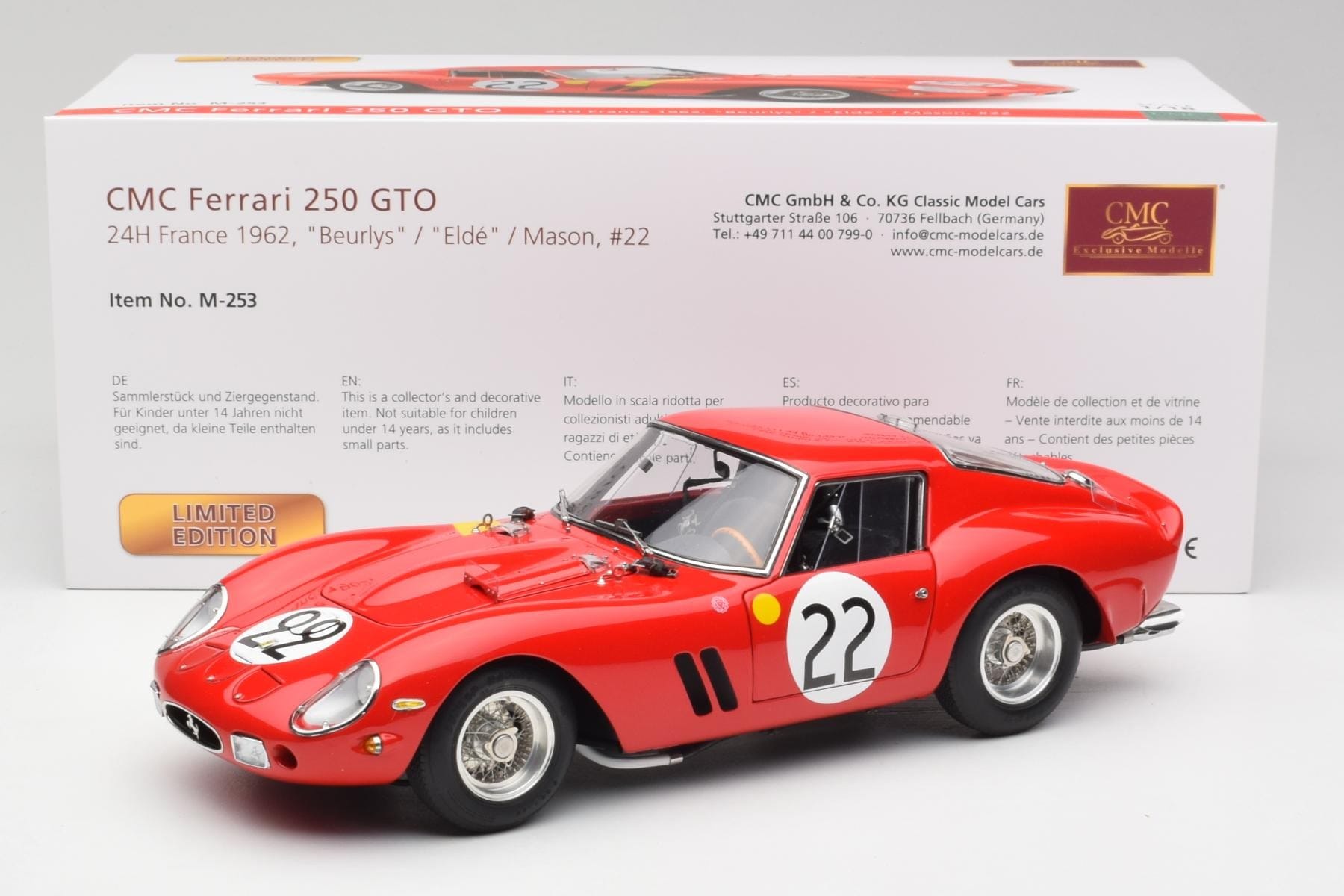 CMC Ferrari 250 GTO 1:18 Le Mans 1962 #22 Diecast
