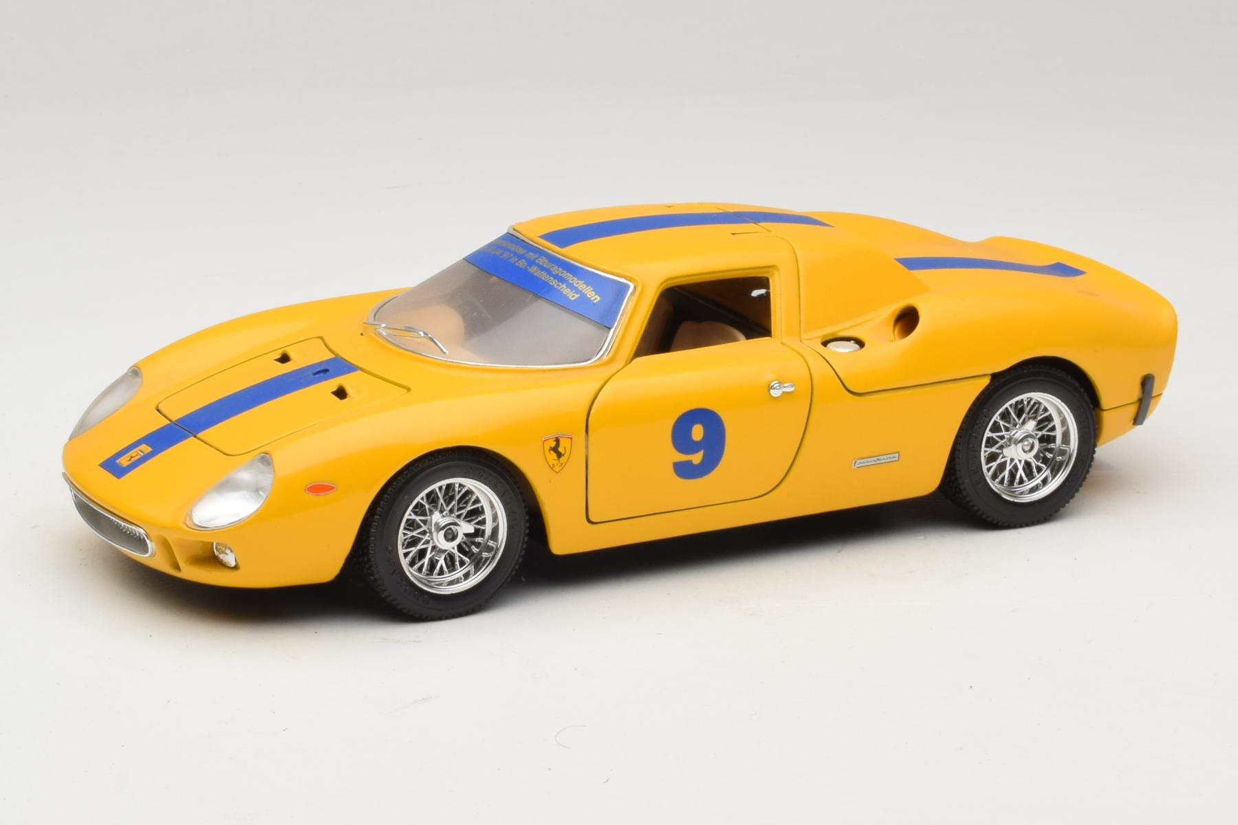Bburago Ferrari 250 LM 1:18 Yellow #9 1965 Diecast