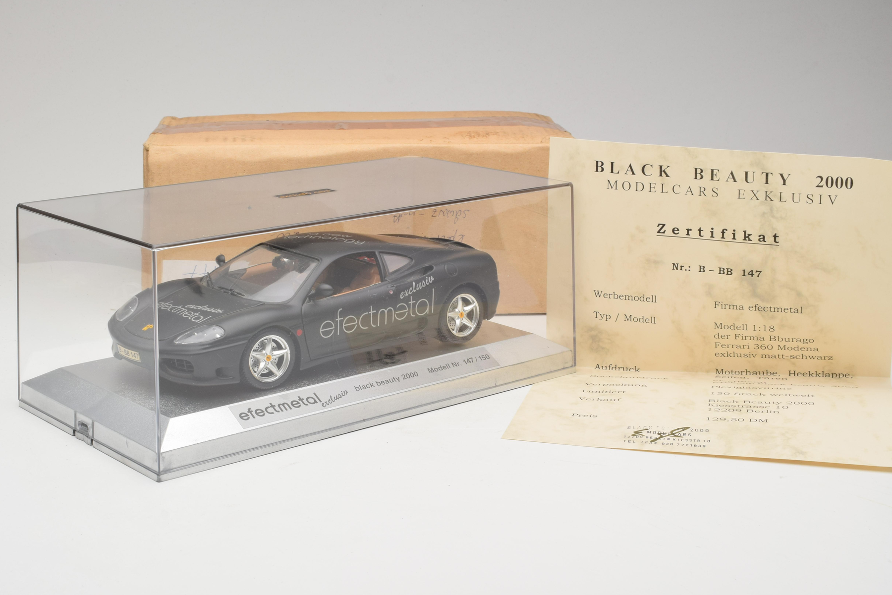 Ferrari 360 Modena Matte Black 1:18 Limited Diecast