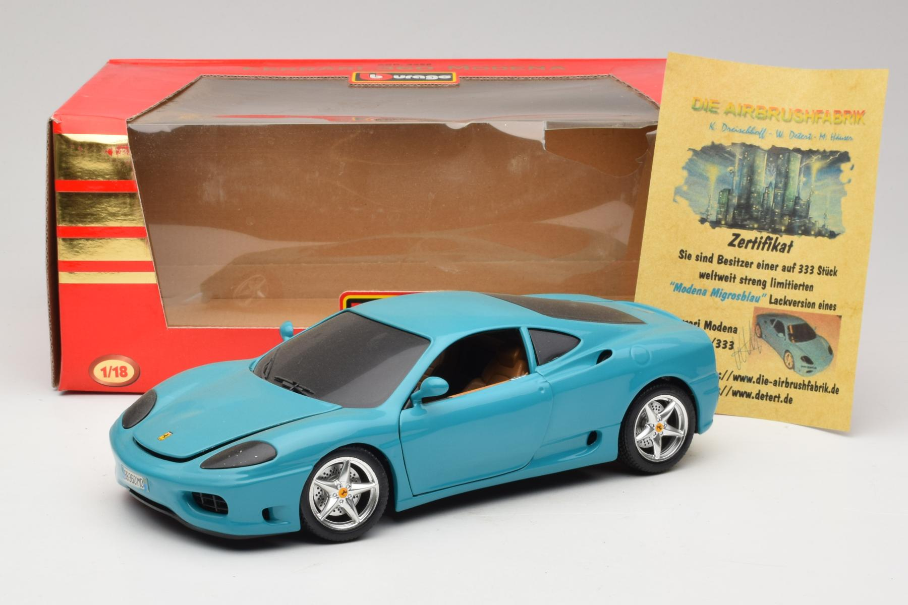 Bburago Ferrari 360 Modena Migros Edition 1:18
