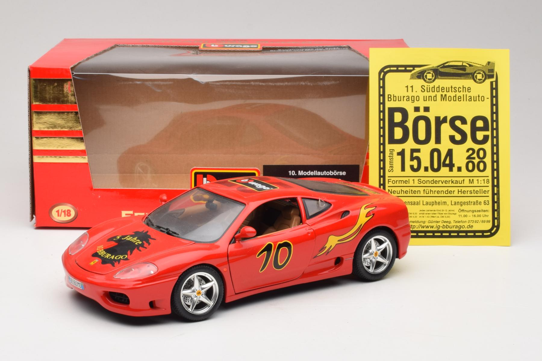 Ferrari 360 Modena #10 5 Jahre IG Bburago Red Bburago 1:18