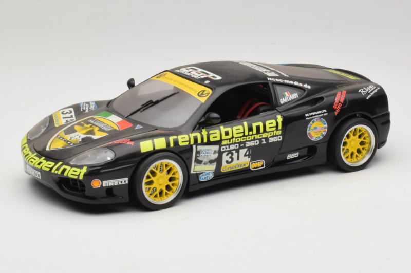 Ferrari 360 Modena Rentabel #314 Gagliardi Black Bburago 1:18 3378-B1 Diecast