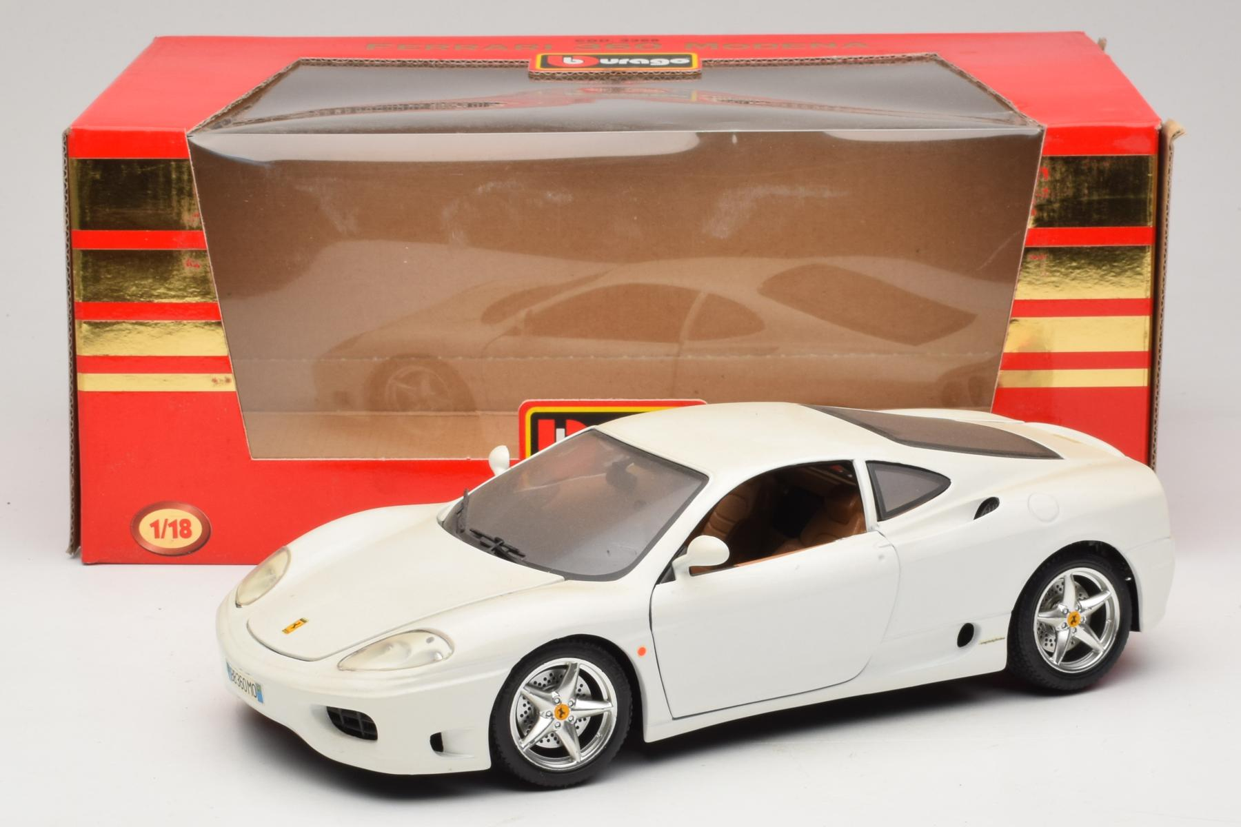 Bburago Ferrari 360 Modena 1:18 White Diecast Model