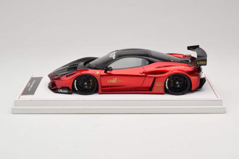 Ferrari 458 Liberty Walk LB-Silhouette WORKS GT Candy Red IVY Merit 1:18 REMC003 Resin