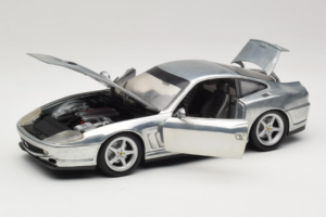 Ferrari 550 Maranello Chrome Silver Hot Wheels 1:18 25740 Diecast - image 2 of 8