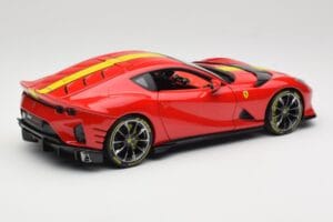 Ferrari 812 Competizione Rosso Corsa With Yellow Stripes Bburago 1:18 18-16915 Diecast - image 3 of 8