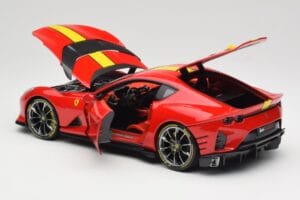 Ferrari 812 Competizione Rosso Corsa With Yellow Stripes Bburago 1:18 18-16915 Diecast - image 5 of 8