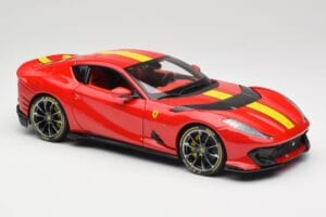 Ferrari 812 Competizione Rosso Corsa With Yellow Stripes Bburago 1:18 18-16915 Diecast - image 6 of 8