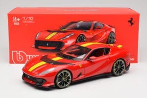 Ferrari 812 Competizione Rosso Corsa With Yellow Stripes Bburago 1:18 18-16915 Diecast - image 8 of 8