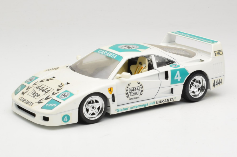 Ferrari F40 4444 Tage Garanta #4 White Bburago 1:18 3332-W5 Diecast