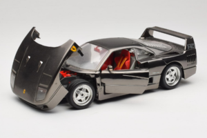 Ferrari F40 Chrome Black Bburago 1:18 3401-B1 Diecast - image 2 of 8