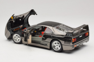 Ferrari F40 Chrome Black Bburago 1:18 3401-B1 Diecast - image 5 of 8