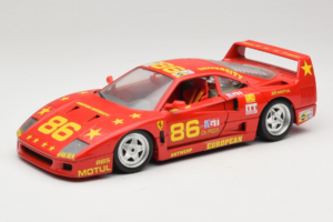 Ferrari F40 LM #86 Ch. Pozzi IMSA 24 Hours of Le Mans 1985 Red Bburago 1:18 3332-P6 Diecast