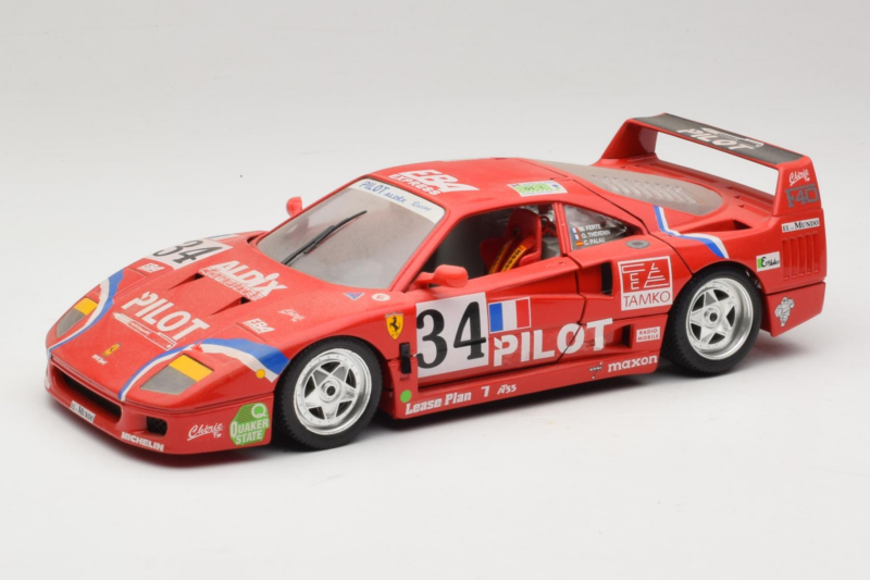 Ferrari F40 LM Pilot #34 Ferte / Thavenin / Palau 24 Hours of Le Mans 1995 Red Bburago 1:18 3032-P3 Diecast