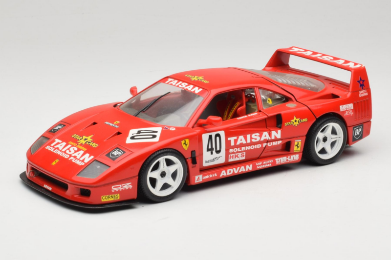 Ferrari F40 #40 T. Ohta / A. Reid Taisan Red 1987 Bburago 1:18 3022-T1 Diecast