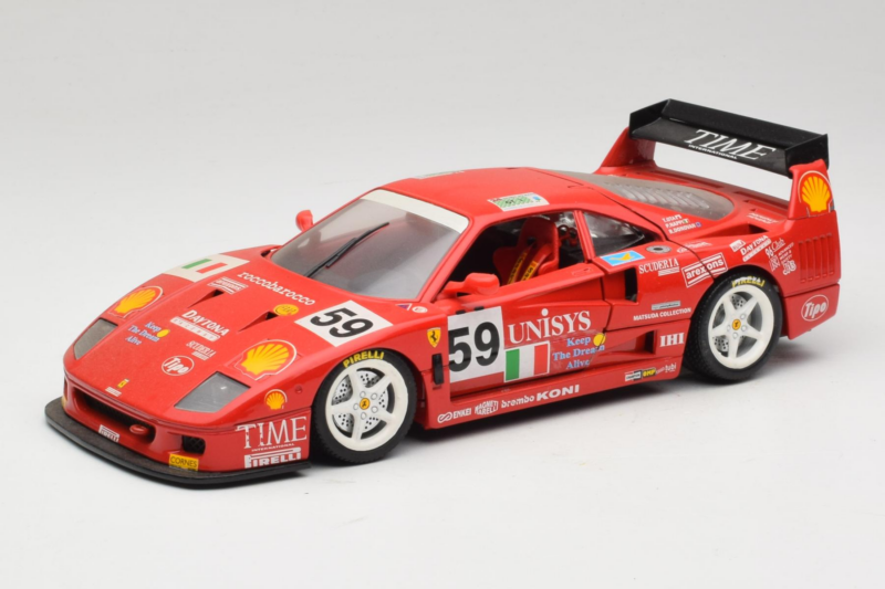 Ferrari F40 LM Unisys #59 Ota / P. Nappi / R. Donovan 24 Hours of Le Mans 1996 Bburago 1:18 3032-U1 Diecast