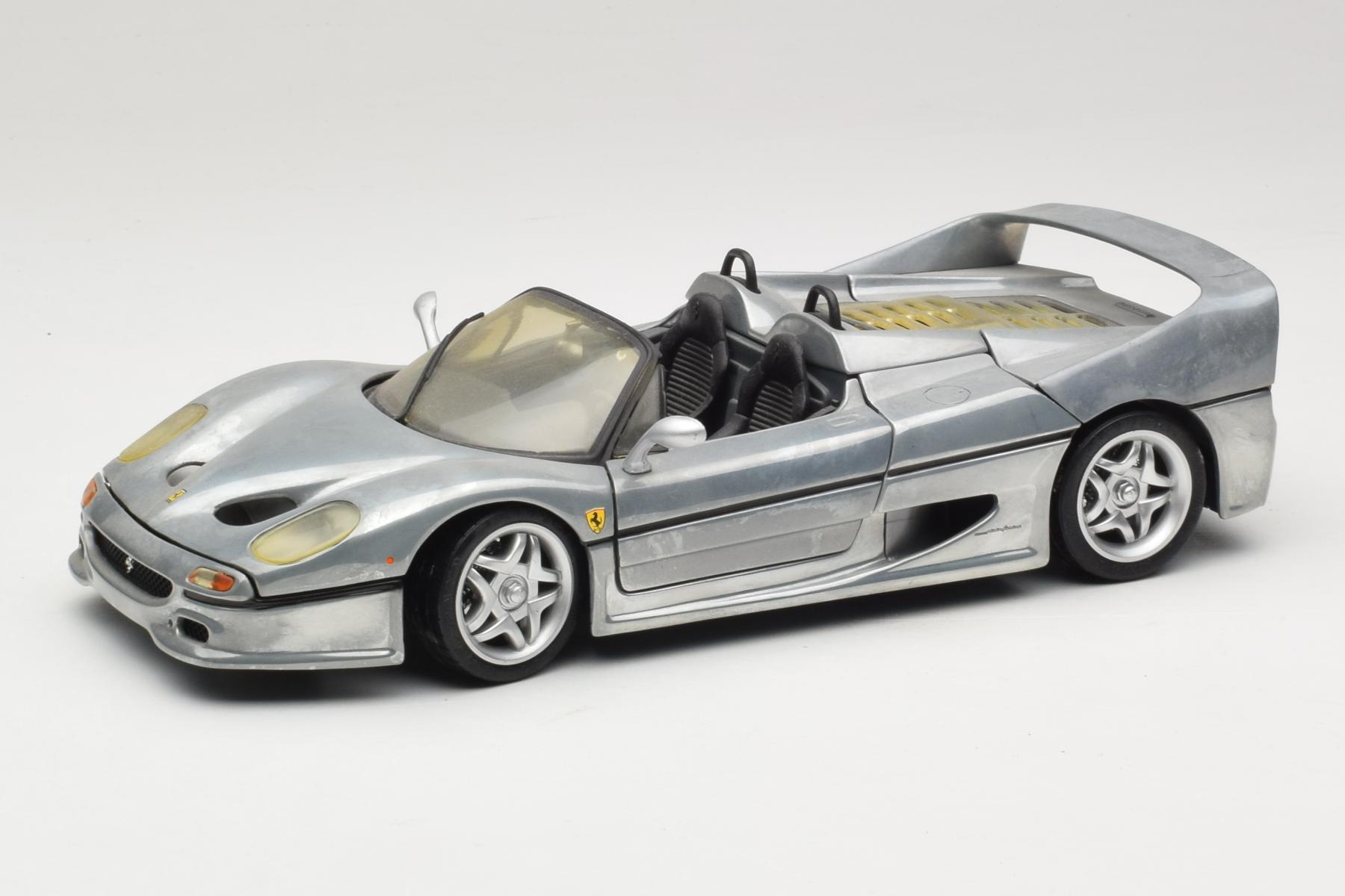 極美品 1/18 ホットウィール フェラーリ F50 シルバー 京商 ferrari-f50-convertible-chrome