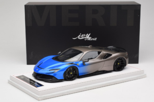 Ferrari SF90 Novitec Blue Grey Metallic IVY Merit 1:18 REMC029 Resin - image 7 of 7