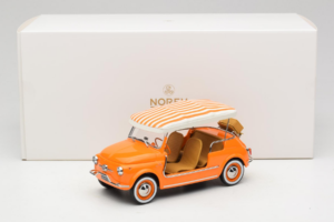 Fiat 500 Jolly Orange Norev 1:18 187791 Diecast - image 6 of 6