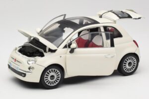 Fiat 500 White Mondo Motors 1:18 500291 Diecast - image 2 of 8