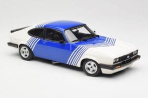 Ford Capri Mk2 3.0 White with Blue Stripes Minichamps 1:18 155788600 Diecast - image 4 of 6