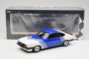 Ford Capri Mk2 3.0 White with Blue Stripes Minichamps 1:18 155788600 Diecast - image 6 of 6