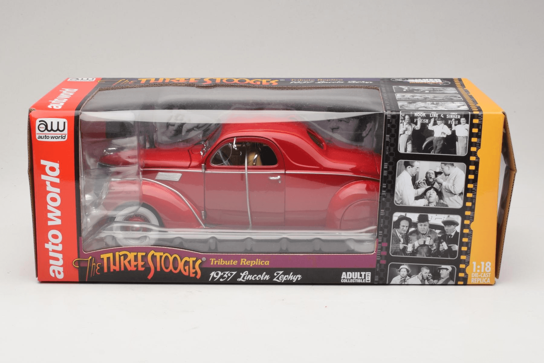 Auto World Lincoln Zephyr 1:18 Three Stooges Movie Car